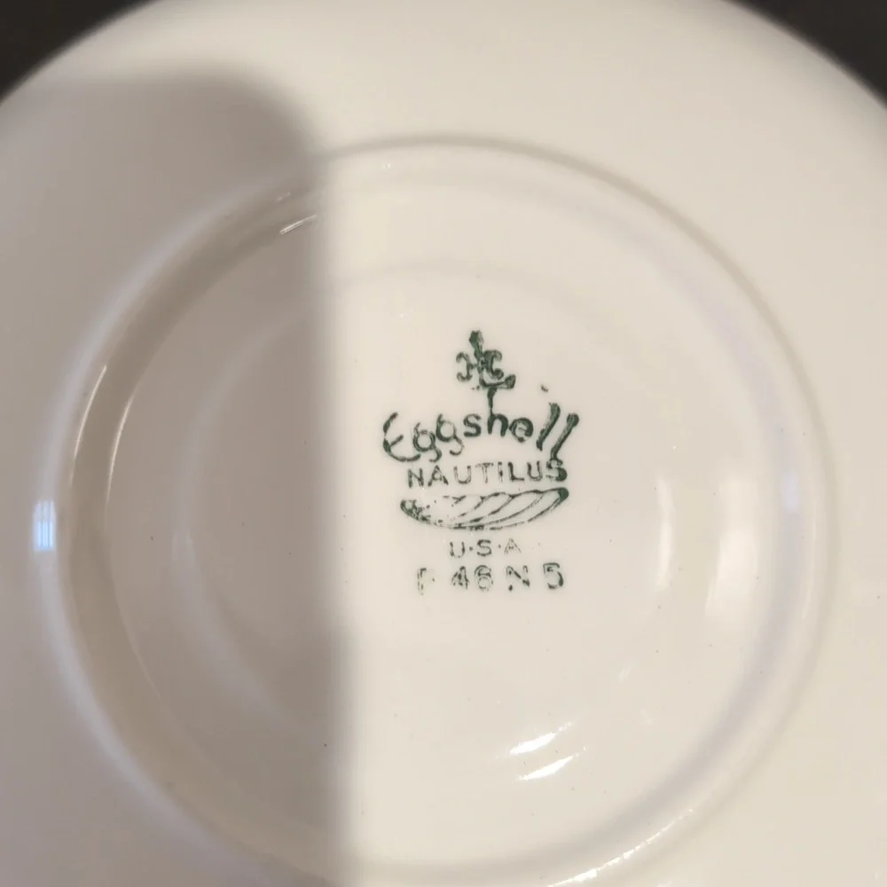 Four (4) Homer Laughlin Eggshell Nautilus Ferndale Cup And Saucer Sets